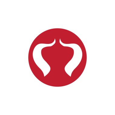 Kırmızı Şeytan boynuzu vektör simgesi tasarım örnekleme şablonu