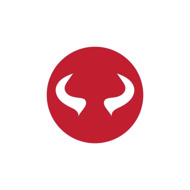 Kırmızı Şeytan boynuzu vektör simgesi tasarım örnekleme şablonu