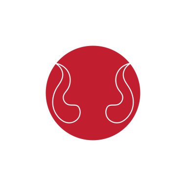 Kırmızı Şeytan boynuzu vektör simgesi tasarım örnekleme şablonu