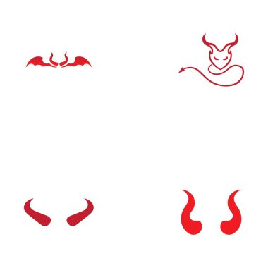 Şeytan boynuzu logosu simgesi tasarım örnekleme şablonu