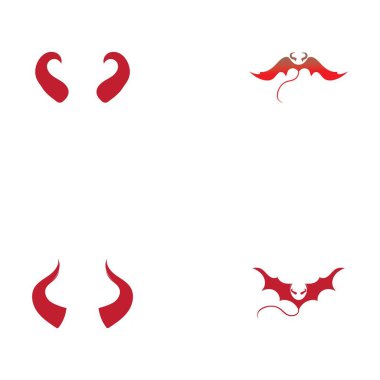Şeytan boynuzu logosu simgesi tasarım örnekleme şablonu