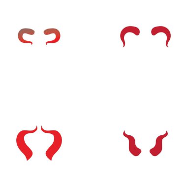 Şeytan boynuzu logosu simgesi tasarım örnekleme şablonu