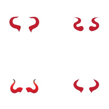 Şeytan boynuzu logosu simgesi tasarım örnekleme şablonu