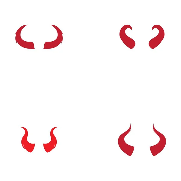 Ensemble Logo Corne Diable Illustration Conception Icône Vectorielle Modèle — Image vectorielle
