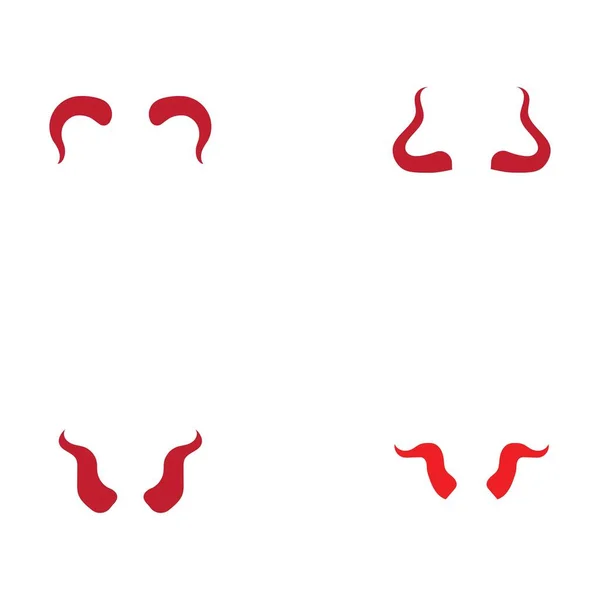 Set Devil Horn Logo Vector Icon Design Illustration Template — Stock Vector