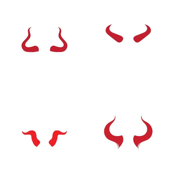 悪魔の角のロゴのセットベクトルアイコンデザインイラストテンプレート — ストックベクタ
