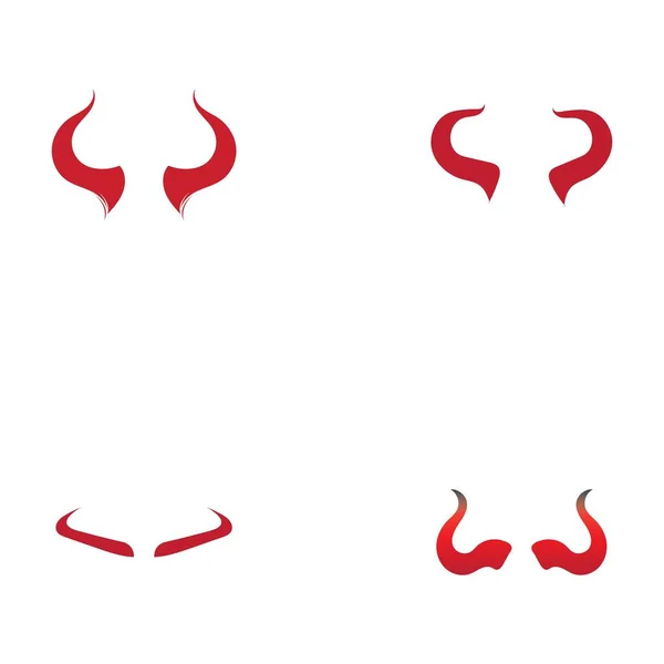 Ensemble Logo Corne Diable Illustration Conception Icône Vectorielle Modèle — Image vectorielle