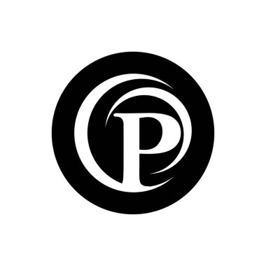 p harfi Logo Şablon vektör simgesi tasarımı