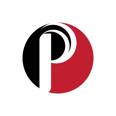 p harfi Logo Şablon vektör simgesi tasarımı