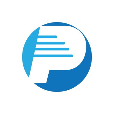 p harfi Logo Şablon vektör simgesi tasarımı
