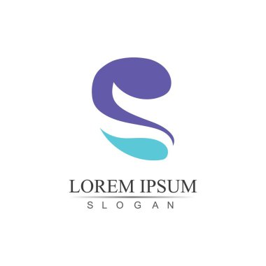S Logo Şablonu vektör simgesi tasarımı