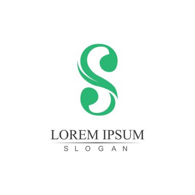 S Logo Şablonu vektör simgesi tasarımı