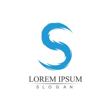 S Logo Şablonu vektör simgesi tasarımı