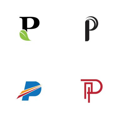 Harf p Logo Şablonu vektör simgesi tasarımı