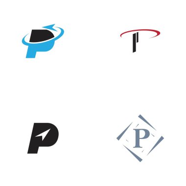 Harf p Logo Şablonu vektör simgesi tasarımı