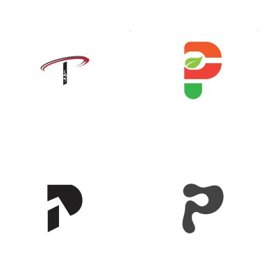 Harf p Logo Şablonu vektör simgesi tasarımı