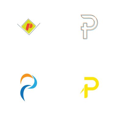 Harf p Logo Şablonu vektör simgesi tasarımı