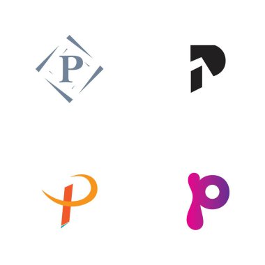 Harf p Logo Şablonu vektör simgesi tasarımı