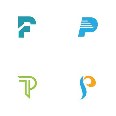 Harf p Logo Şablonu vektör simgesi tasarımı