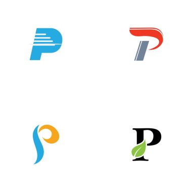 Harf p Logo Şablonu vektör simgesi tasarımı