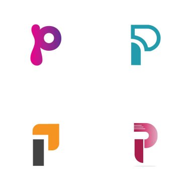 Harf p Logo Şablonu vektör simgesi tasarımı