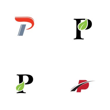 Harf p Logo Şablonu vektör simgesi tasarımı