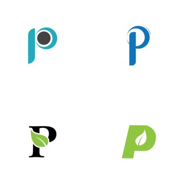Harf p Logo Şablonu vektör simgesi tasarımı