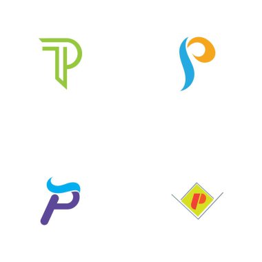Harf p Logo Şablonu vektör simgesi tasarımı