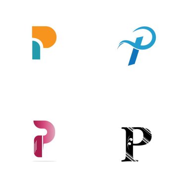 Harf p Logo Şablonu vektör simgesi tasarımı