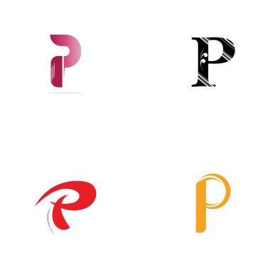 Harf p Logo Şablonu vektör simgesi tasarımı