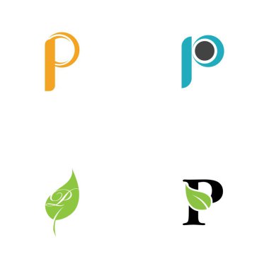 Harf p Logo Şablonu vektör simgesi tasarımı