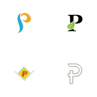 Harf p Logo Şablonu vektör simgesi tasarımı