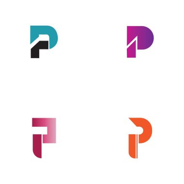 Harf p Logo Şablonu vektör simgesi tasarımı
