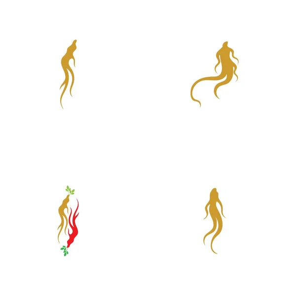 Шаблон Логотипа Женьшеня — стоковый вектор