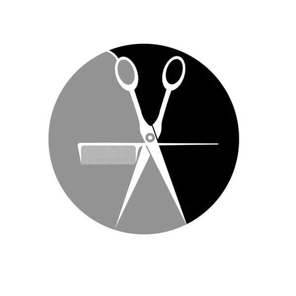 Дизайн Векторной Иллюстрации Логотипа Парикмахерской — стоковый вектор
