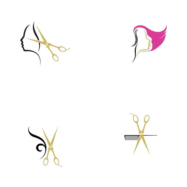 美容室ロゴベクトルイラストデザインのセット — ストックベクタ