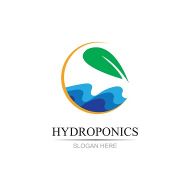 Hidroponik logo vektör çizim şablonu