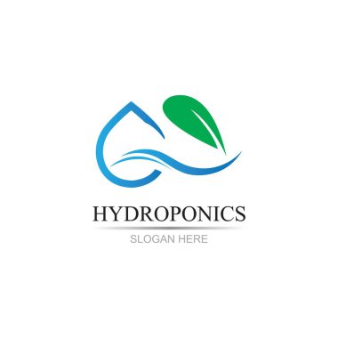 Hidroponik logo vektör çizim şablonu