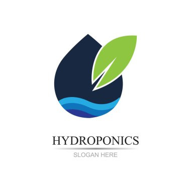 Hidroponik logo vektör çizim şablonu
