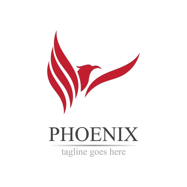 Phoenix Logo Design Vektor Illustration — Stockvektor