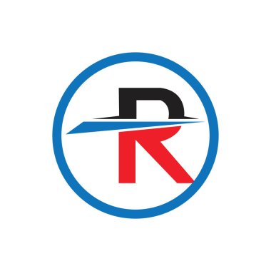 R Harfi Logo Şablonu vektör simgesi tasarımı