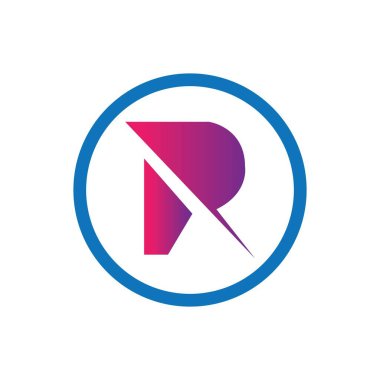 R Harfi Logo Şablonu vektör simgesi tasarımı