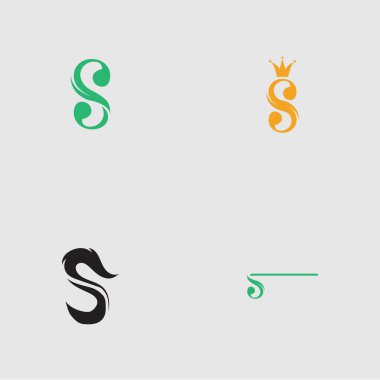 S harfi logosu gri arkaplan üzerinde Şablon vektör simgesi tasarımını ayarla