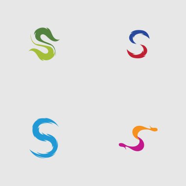 S harfi logosu gri arkaplan üzerinde Şablon vektör simgesi tasarımını ayarla