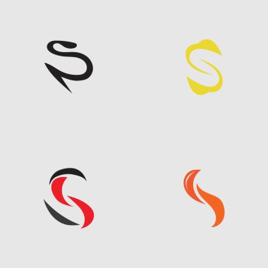 S harfi logosu gri arkaplan üzerinde Şablon vektör simgesi tasarımını ayarla