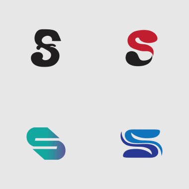 S harfi logosu gri arkaplan üzerinde Şablon vektör simgesi tasarımını ayarla