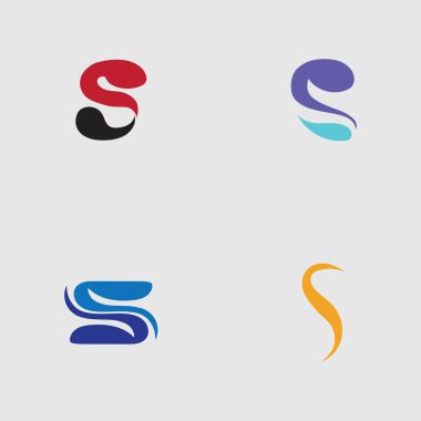S harfi logosu gri arkaplan üzerinde Şablon vektör simgesi tasarımını ayarla