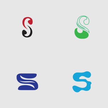 S harfi logosu gri arkaplan üzerinde Şablon vektör simgesi tasarımını ayarla