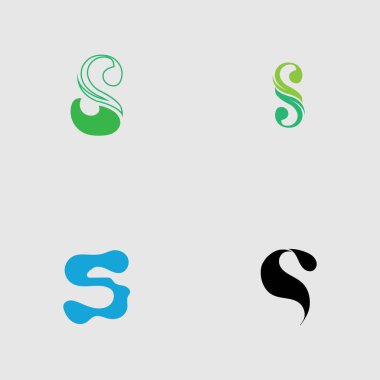 S harfi logosu gri arkaplan üzerinde Şablon vektör simgesi tasarımını ayarla