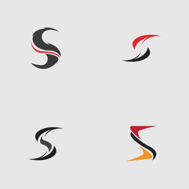 S harfi logosu gri arkaplan üzerinde Şablon vektör simgesi tasarımını ayarla
